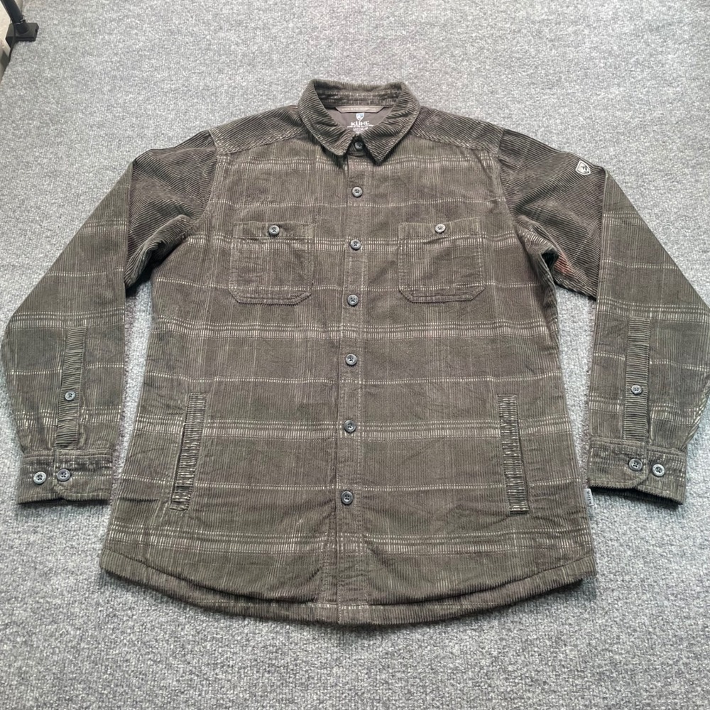 Kuhl Corduroy Shirt-Jac Men's Medium Gray Striped Diskord Joyrydr 7517